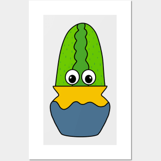 Cute Cactus Design #270: Cactus In Painted Jar Posters and Art